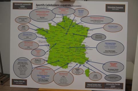 La carte des sportifs calédoniens qui ont intégré des pôles d’entraînement en France ou qui s’illustrent à l’étranger.